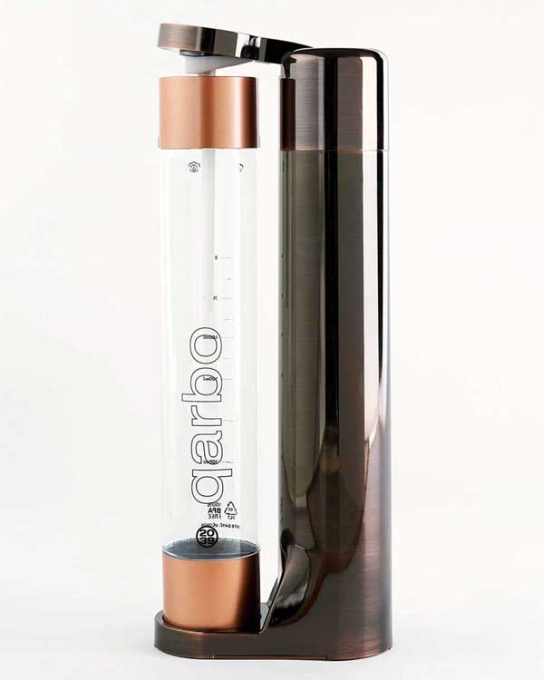 Qarbo Sparkling Water Maker & Fruit Infuser Rose Gold Sans Drinks