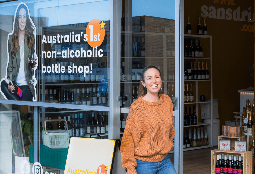 Irene Falcone at Sans Drinks Freshwater store Sans Drinks