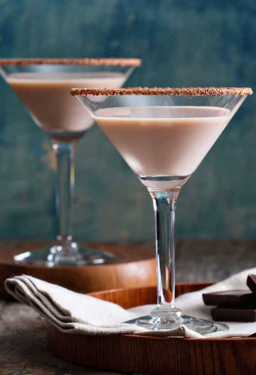 Non-alcoholic chocolate martini made with Ms Sans Non-Alcoholic Vodka Sans Drinks