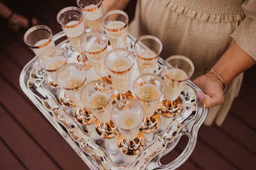 Beautiful silver tray of Champagne
