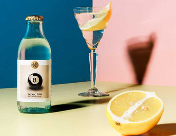 Strangelove Tonic in martini glass with lemon Sans Drinks