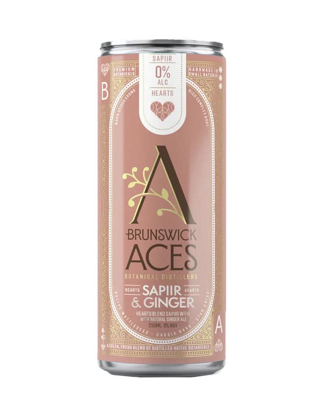 Buy Brunswick Aces Hearts Sapiir & Ginger RTDs - Sans Drinks