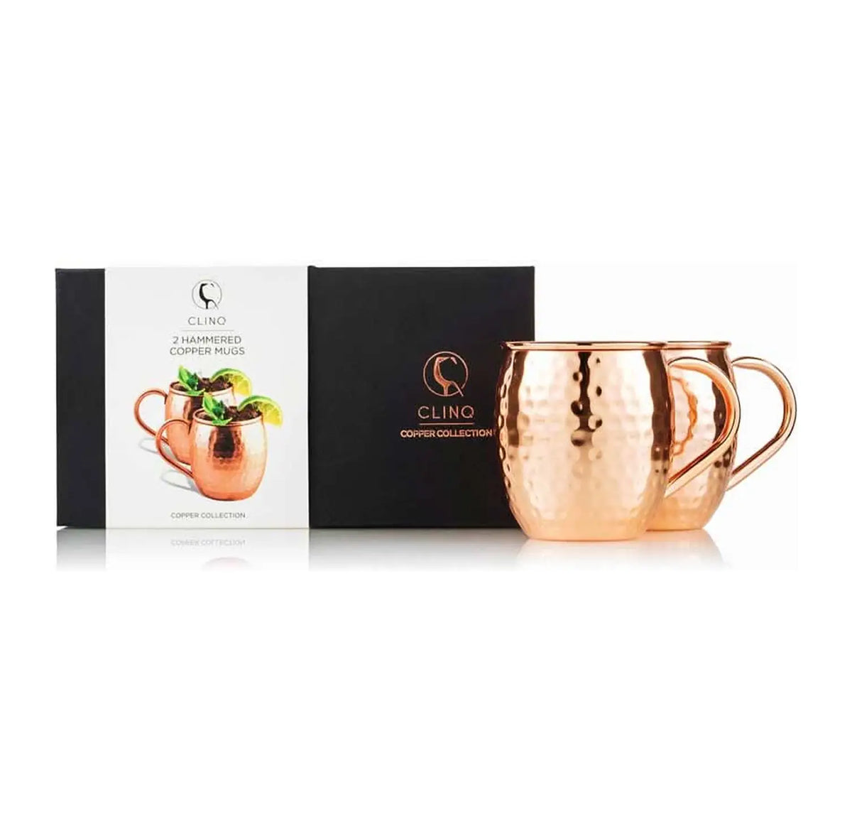 Buy Clinq Hammered Copper Cocktail Mugs (Pair) - Sans Drinks
