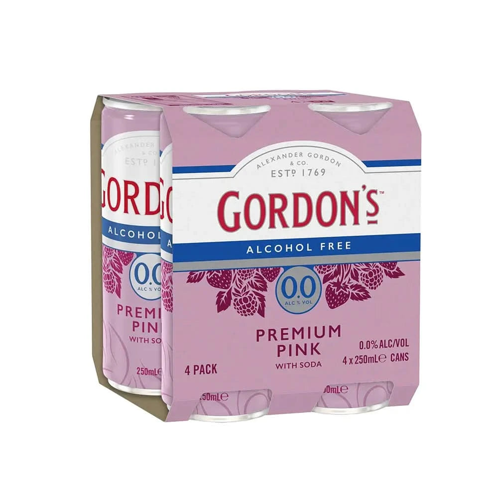 Buy Gordon's Alcohol Free 0.0 Pink Gin & Soda 250mL - Sans Drinks