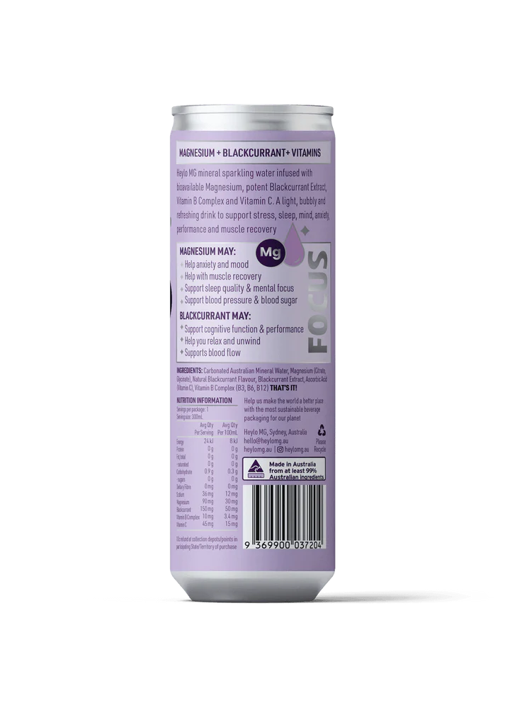 Buy HEYLO Magnesium Sparkling Water Blackcurrant 300ml - Sans Drinks