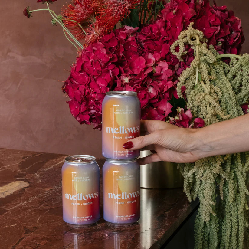 Buy Mellows Peach & Ginger Functional Sparkling Water 330ml - Sans Drinks