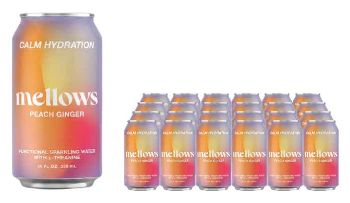 Buy Mellows Peach & Ginger Functional Sparkling Water 330ml - Sans Drinks