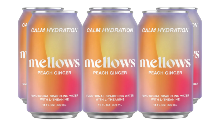 Buy Mellows Peach & Ginger Functional Sparkling Water 330ml - Sans Drinks
