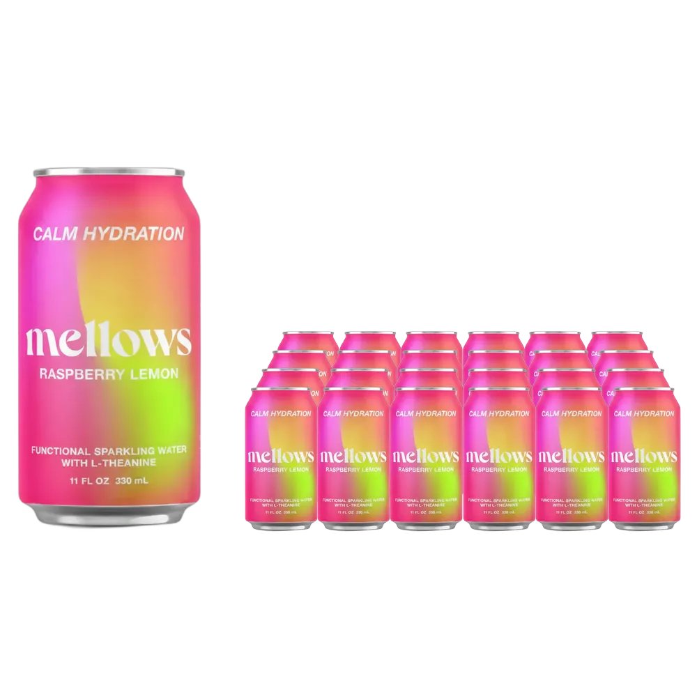 Buy Mellows Raspberry & Lemon Functional Sparkling Water 330ml - Sans Drinks