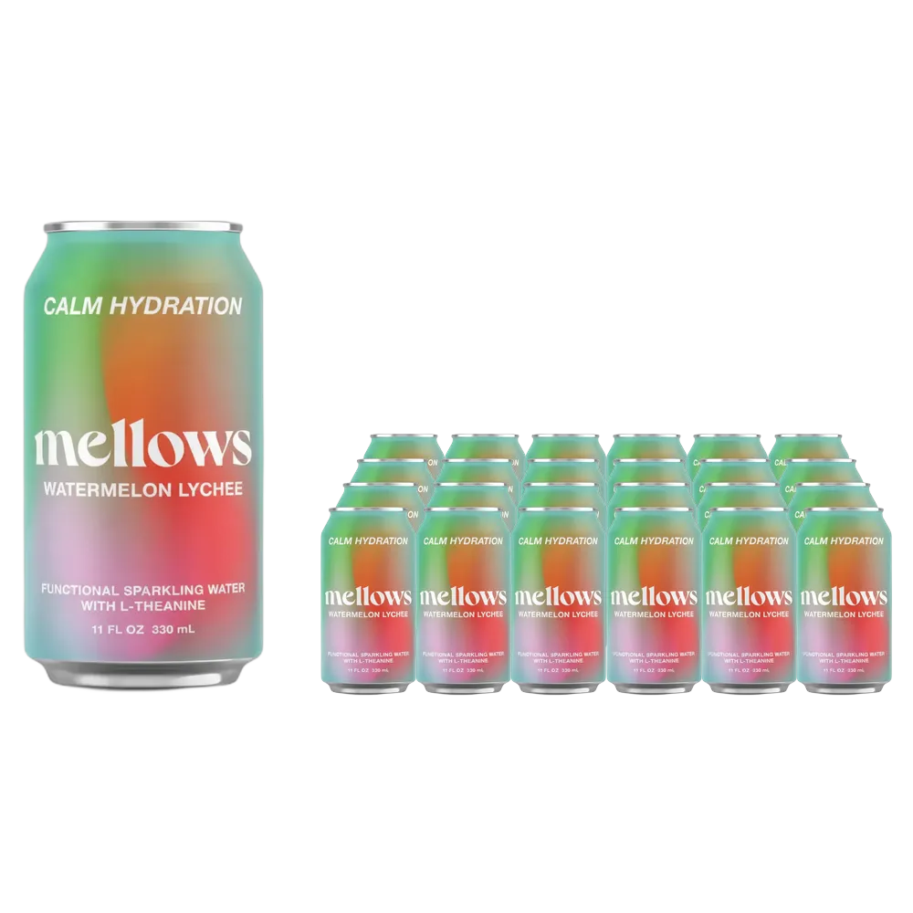 Buy Mellows Watermelon & Lychee Functional Sparkling Water 330ml - Sans Drinks