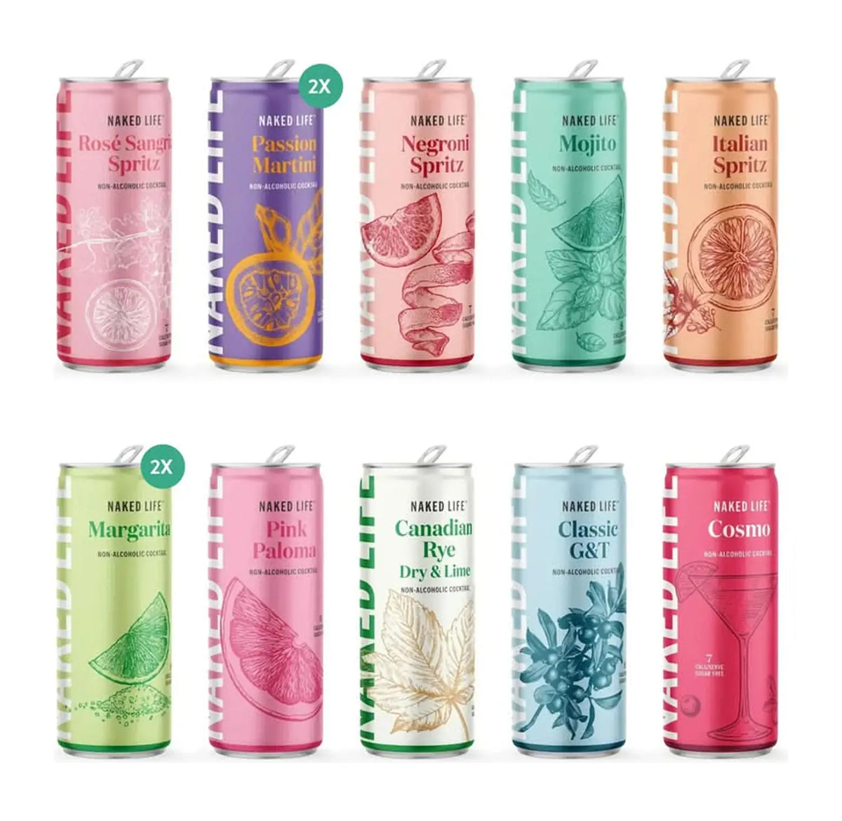 Buy Naked Life Non-Alcoholic Cocktail Sampler Dozen - 12 X 250ml Cans - Sans Drinks