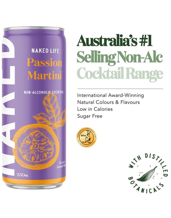 Buy Naked Life Passion Martini Non-alcoholic Cocktail - Sans Drinks