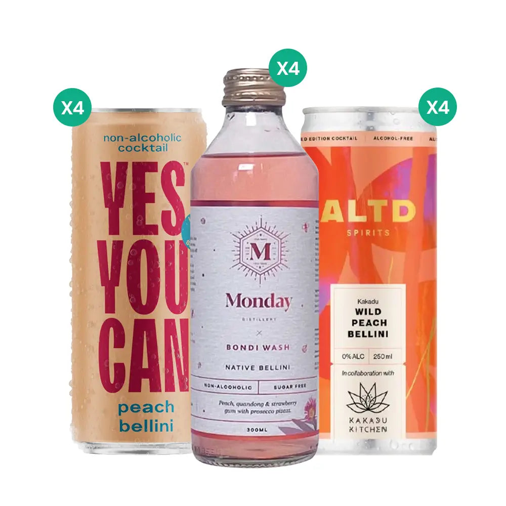 Buy Pop & Peach Non-Alcoholic Bellini Mixed 12 Pack - Sans Drinks