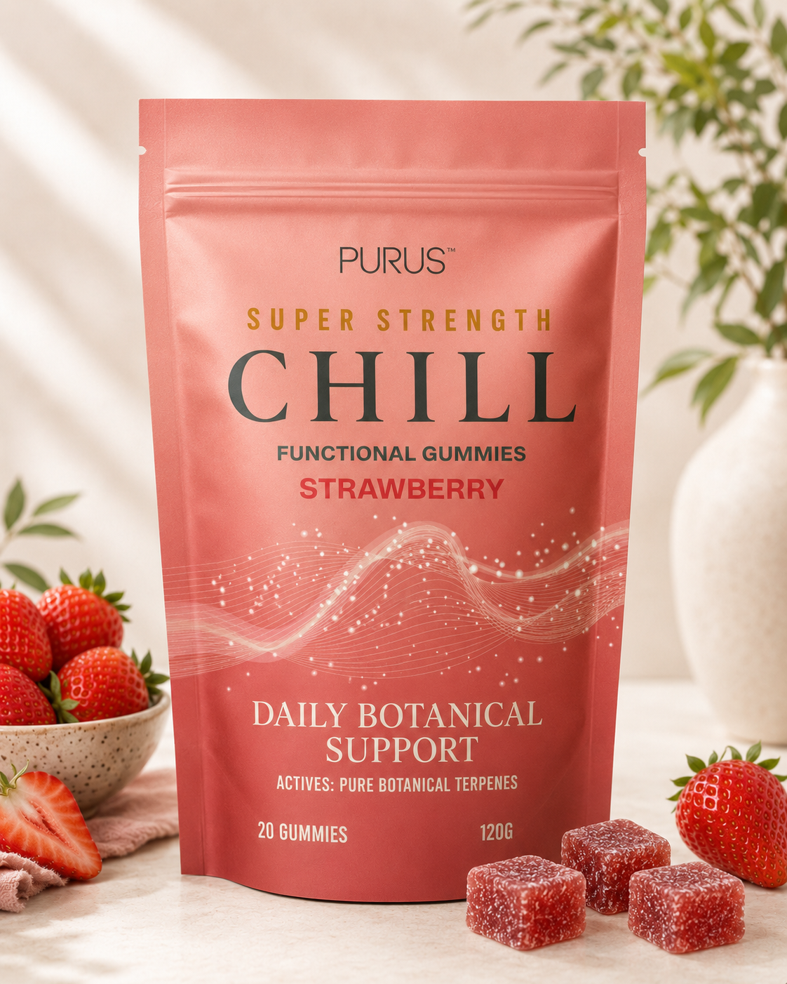 Buy Purus Gummies Chill Strawberry 120g - Sans Drinks