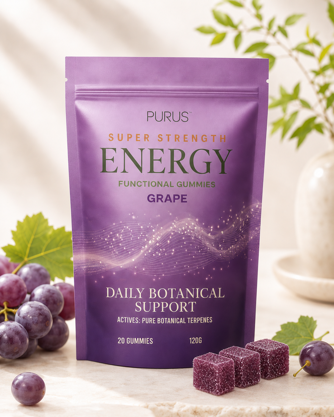 Buy Purus Gummies Energy Grape 120g - Sans Drinks