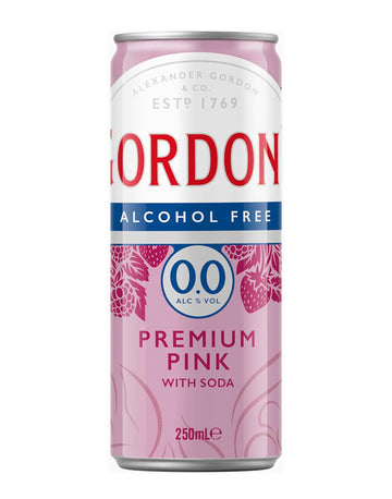 Gordon's Alcohol Free 0.0 Pink Gin & Soda 250mL