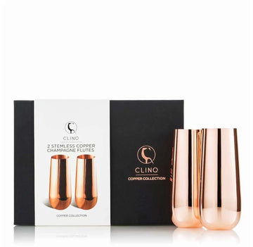 Buy Clinq Stemless Copper Champagne Flutes (2 Set) - Sans Drinks Sans Drinks
