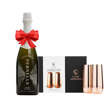 Buy Clinq Copper Flutes & Cuvée Valentine’s Set - Sans Drinks Sans Drinks