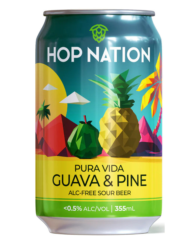 Hop Nation Pura Vida Guava & Pine - Non-Alcoholic Beer - Sans Drinks